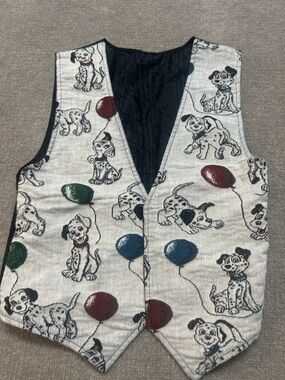 Vintage Disney 101 Dalmatians All Over Print Vest Made in USA 0907